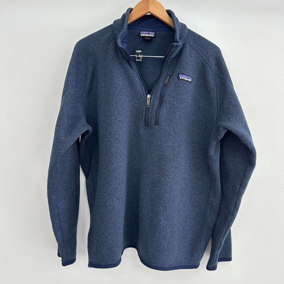 Patagonia Better Sweater Mens XL 1/4 Zip Fleece Jacket Pullover Blue Sweatshirt - Picture 4 of 7
